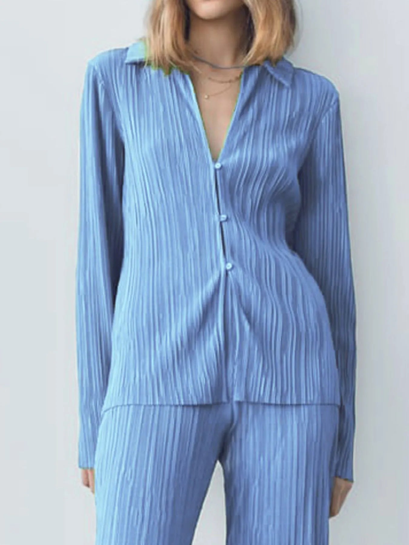 Hazel Blues® |  Texture Long Sleeve Top and Pants Lounge Set