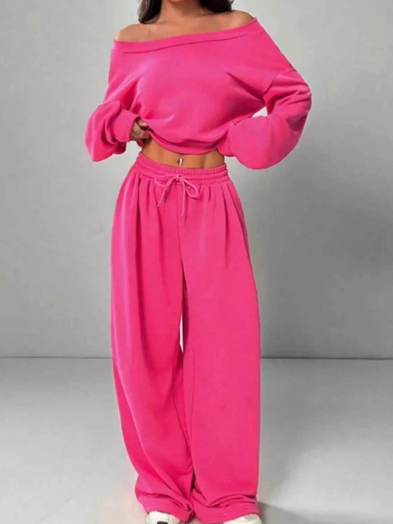 Hazel Blues® |  Boat Neck Long Sleeve Top and Pants Set
