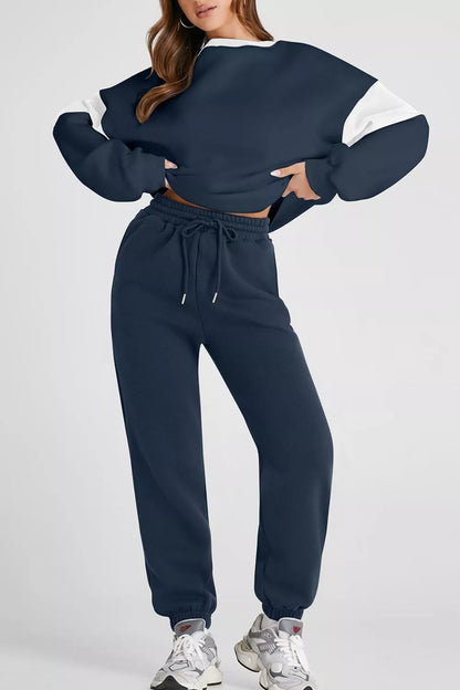 Hazel Blues® |  Drop Shoulder Loose Sweatshirt and Joggers Active Set
