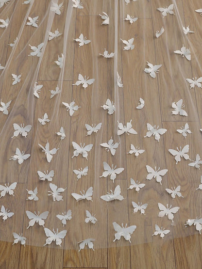 Cute Butterfly Cathedral Veil Bridal Veil Wedding Veil