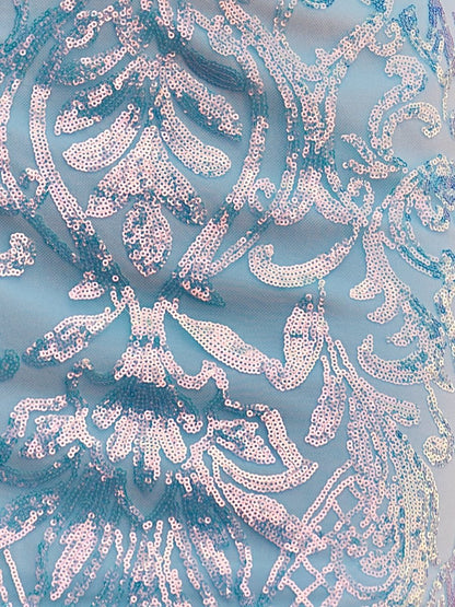 Cute Sky Blue V Neck Appliques Bodycon Mini Party Dresses