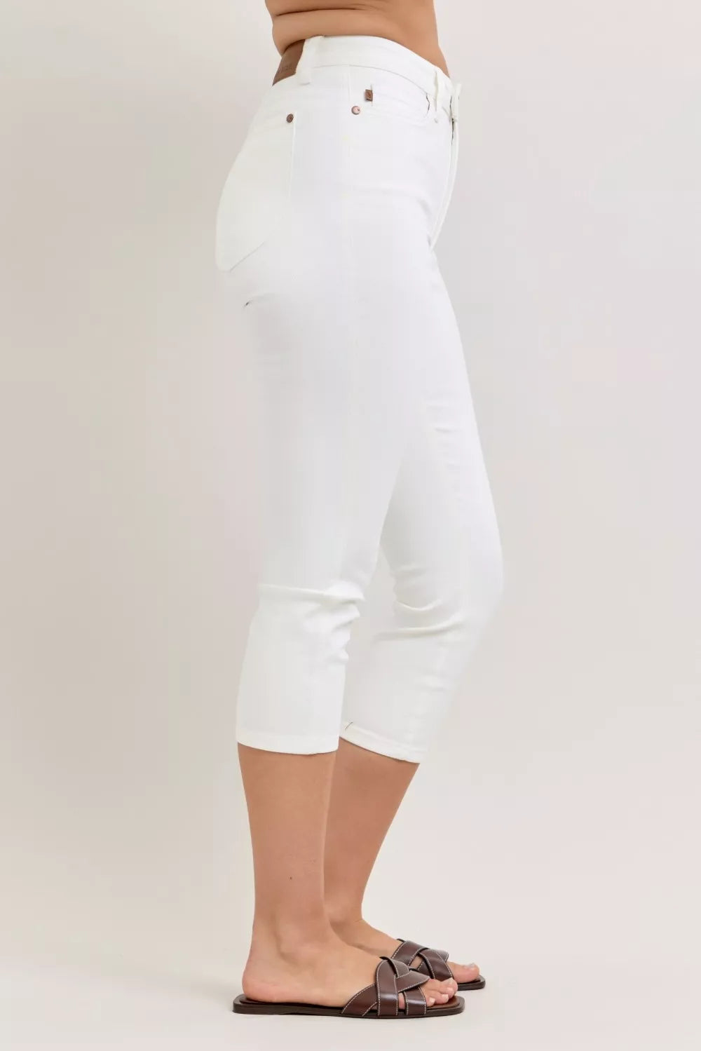 Hazel Blues® |  Judy Blue High Waist Extended Waistband Capri Pants with Spade Pockets