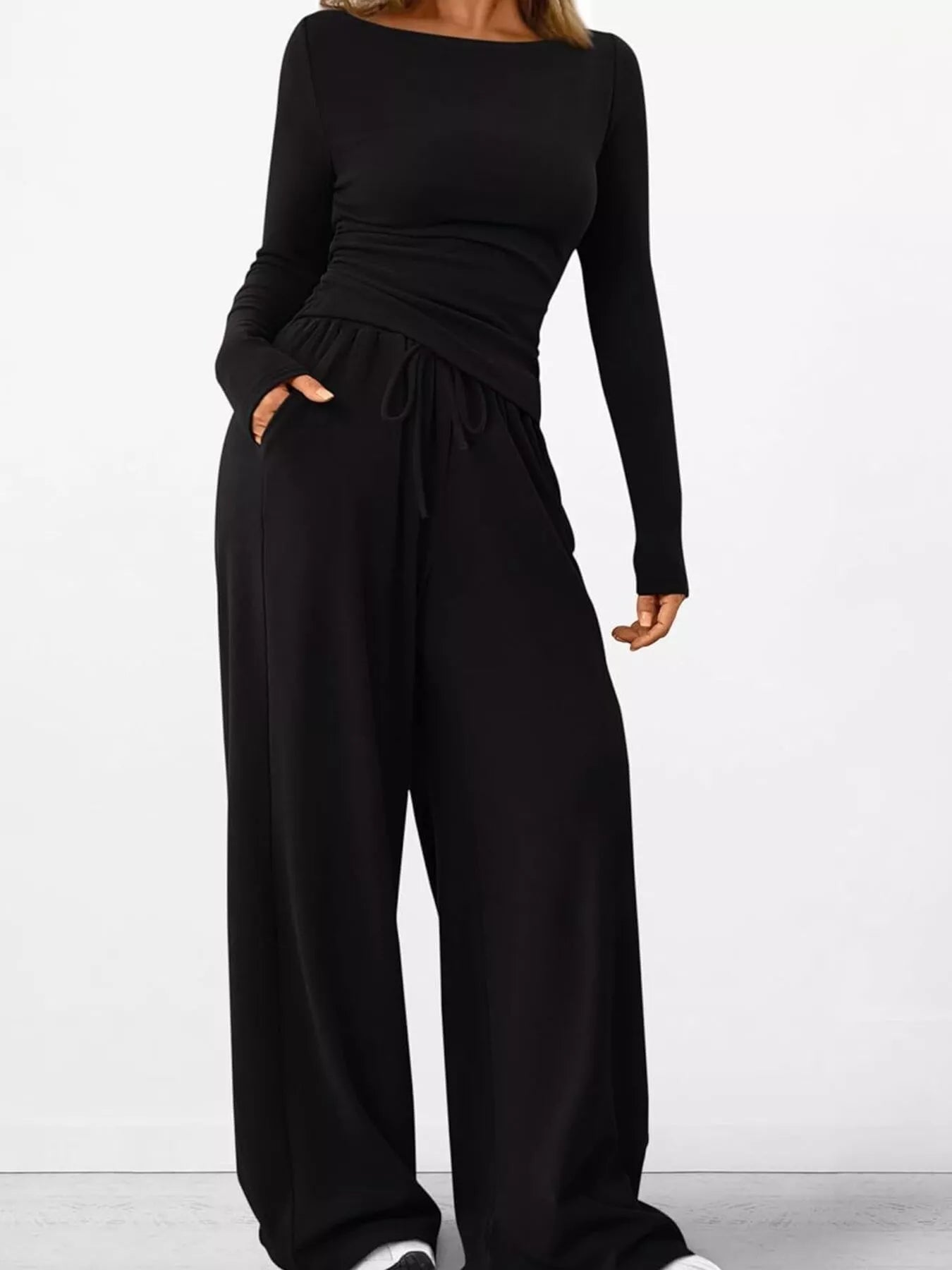 Hazel Blues® |  Long Sleeve Top and Wide Leg Pants Set