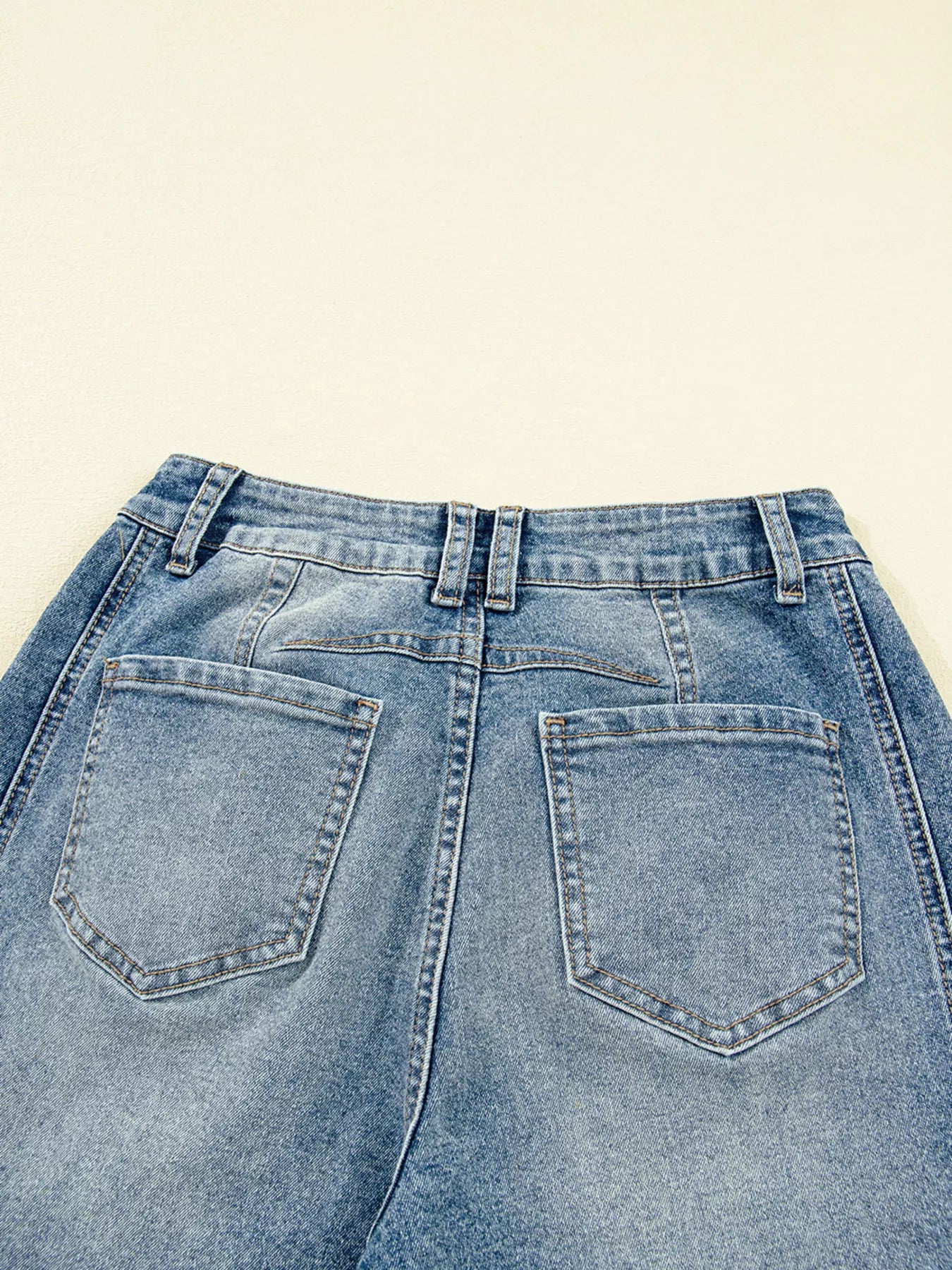 Hazel Blues® |  Vintage Washed Seam Detail Shift Jeans