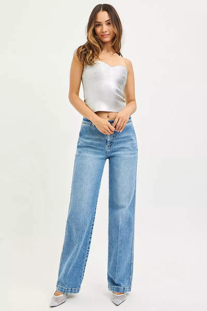 Hazel Blues® |  RISEN Slouchy Straight Jeans
