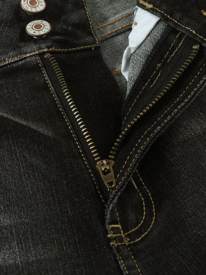 Hazel Blues® |  High Waist Distressed Straight Leg Jeans
