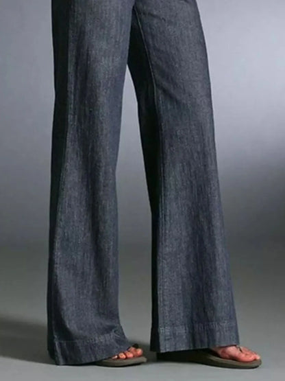Hazel Blues® | High-Waisted Wide-Leg Wash Jeans