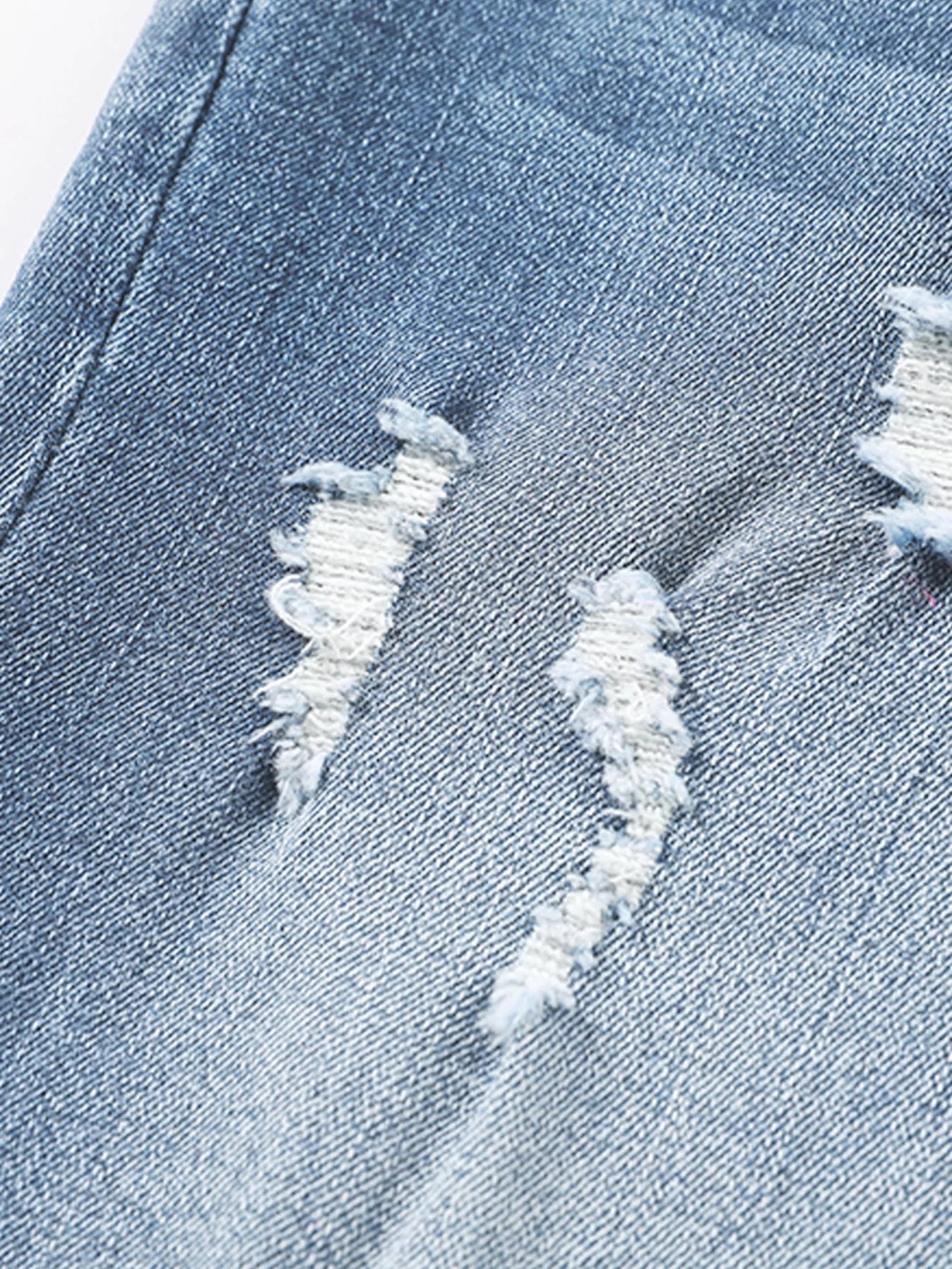 Hazel Blues® |  High Waist Distressed Straight Leg Jeans