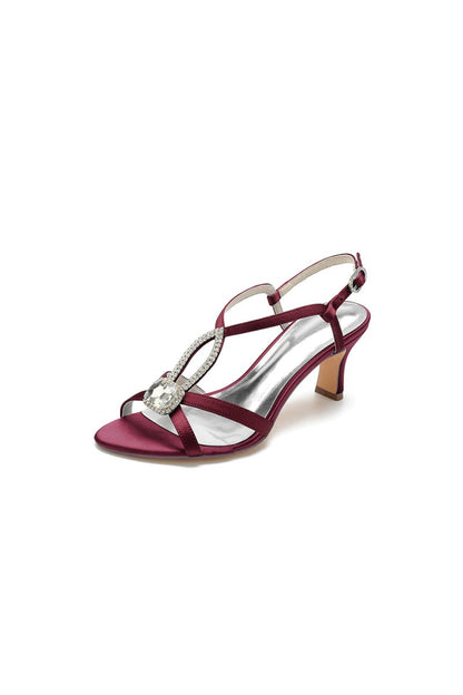 Elegant Royal Blue Satin Peep-Toe Pump with Silver Ornament