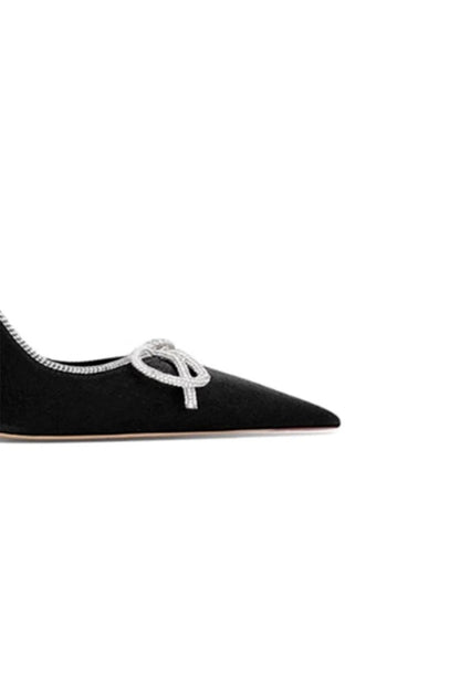 Elegant Stiletto Heel Bow Mid Heel Pumps