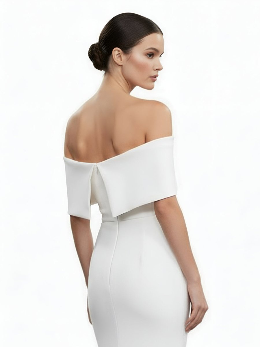 Elegant Trumpet Mermaid Off-The-Shoulder Elastic Satin Wedding Dresses