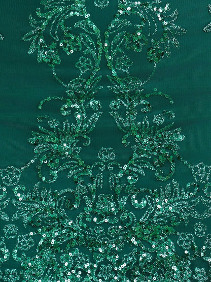 Dark Green - Bodycon V Neck Sequined Corset Mini Party Dresses