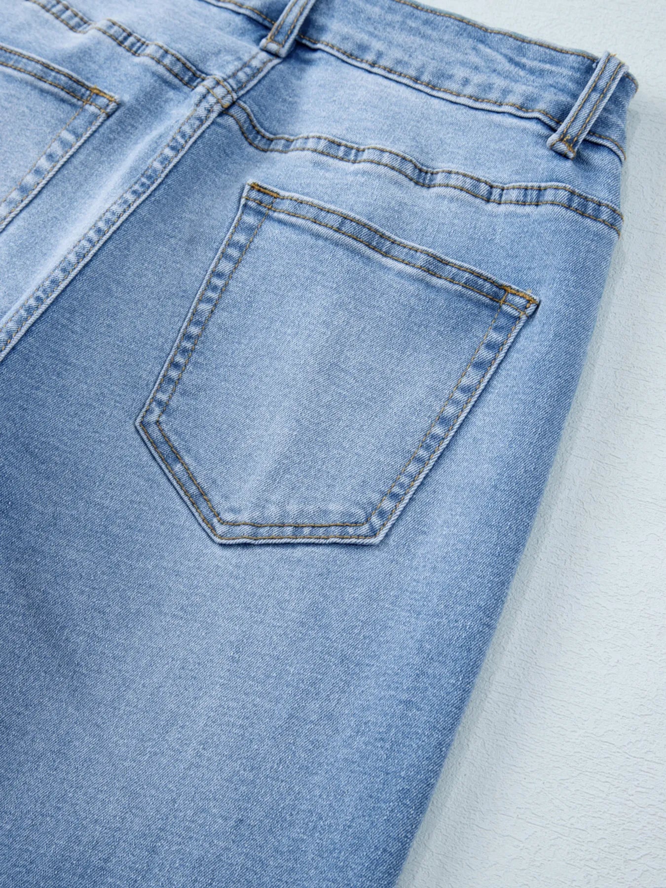 Hazel Blues® |  High Waist Wide Leg Washed Jeans
