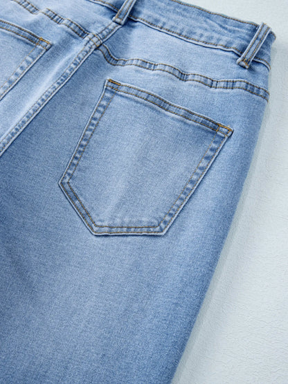 Hazel Blues® |  High Waist Wide Leg Washed Jeans