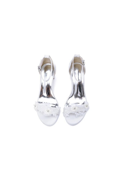 Floral-Embellished Block-Heel Sandal