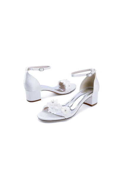 Floral-Embellished Block-Heel Sandal