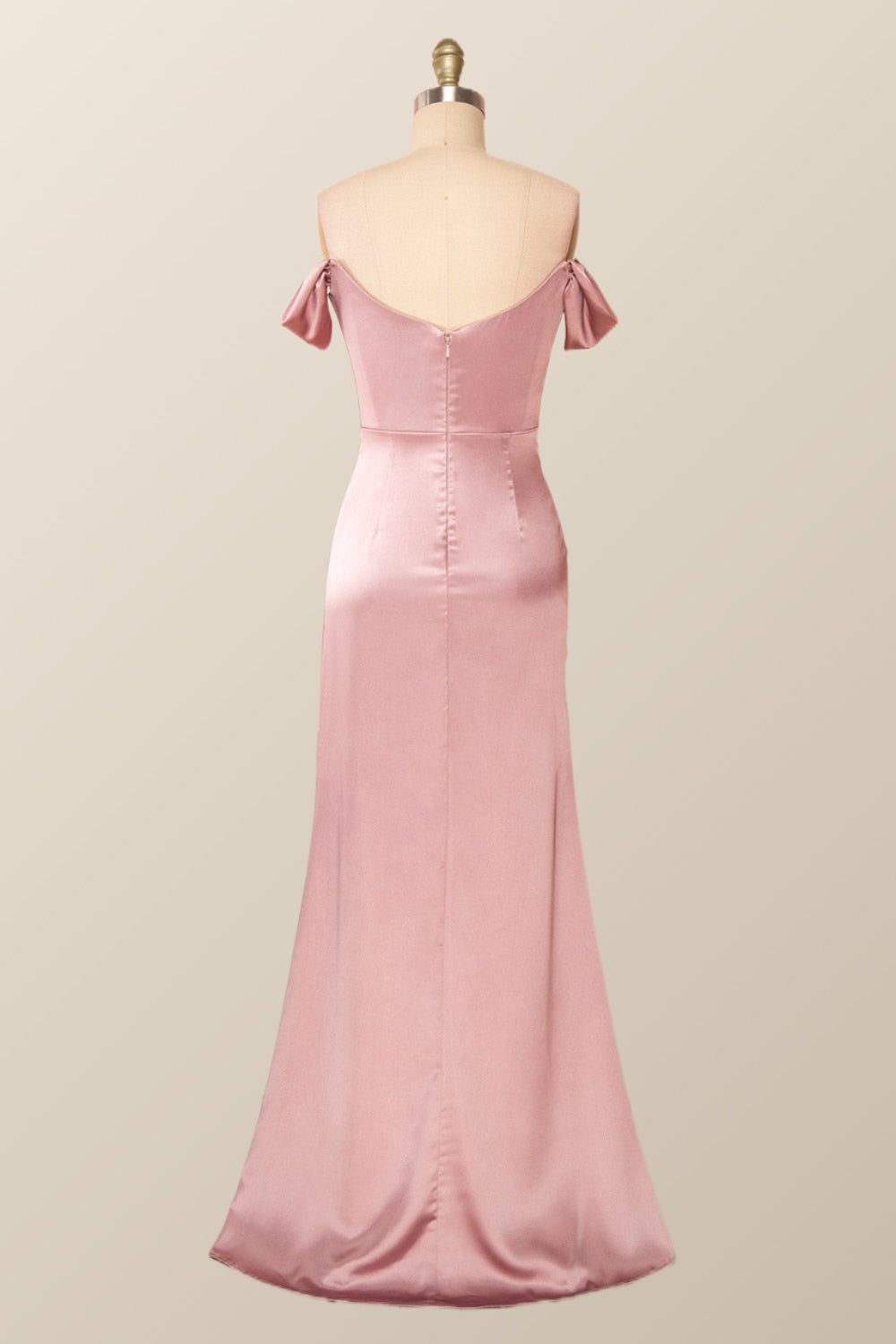 Off the Shoulder Blush Mermaid Long Party Dress with Slit