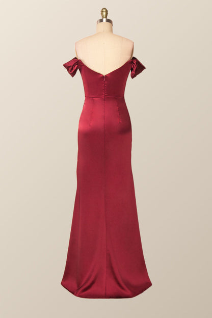 Off the Shoulder Blush Mermaid Long Party Dress with Slit