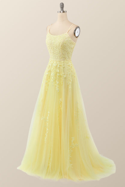 Lavender Lace Appliques A-line Long Formal Dress