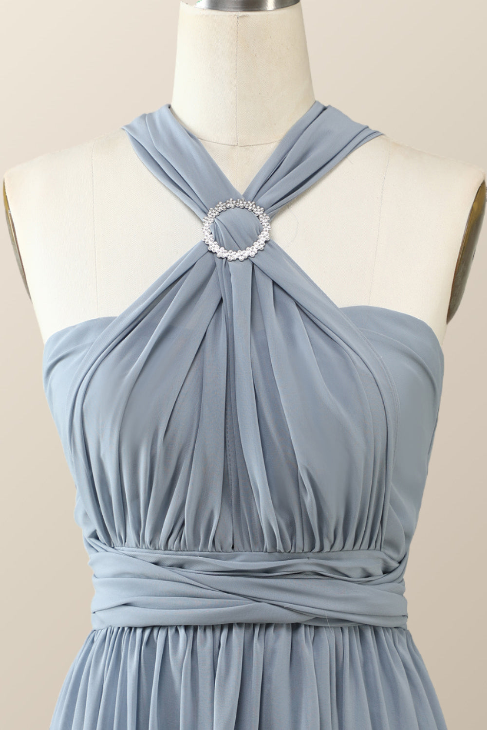 Misty Blue Chiffon Convertible Bridesmaid Dress
