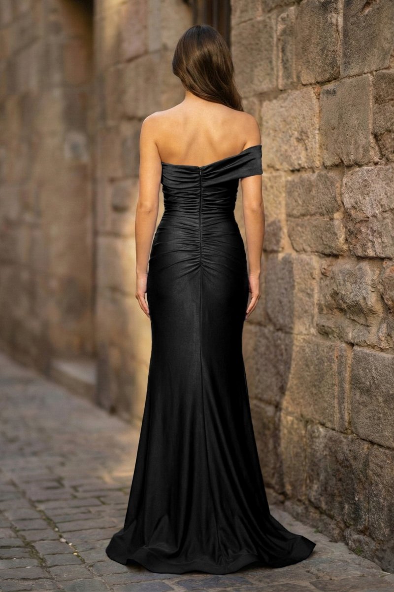 Foraml Mermaid One Shoulder Royal Blue Satin Prom Dress Evening Dress