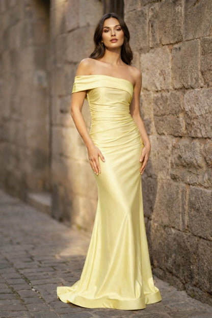 Foraml Mermaid One Shoulder Royal Blue Satin Prom Dress Evening Dress