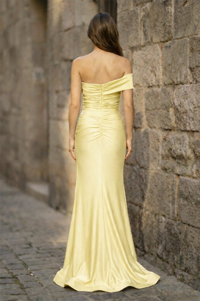 Foraml Mermaid One Shoulder Royal Blue Satin Prom Dress Evening Dress