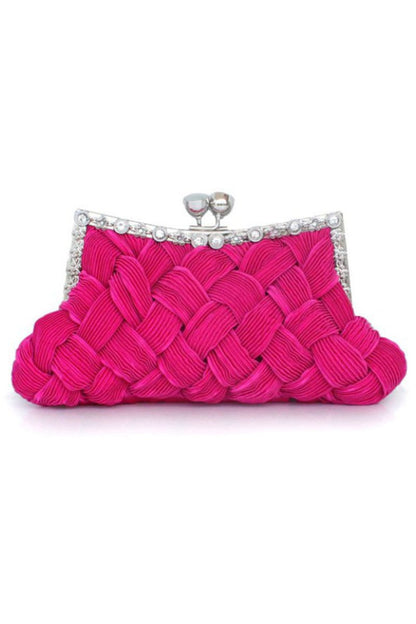 Glamourous Silk With Crystal/Rhinestone Glitter Adjustable Wallets & Accessories