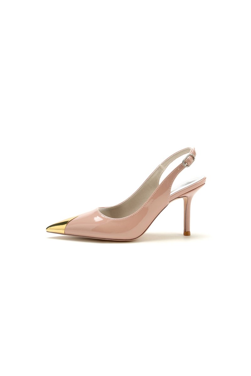 Glitter Crystal Slingback Wedding Heels – Pointed Toe Stiletto Bridal Shoes