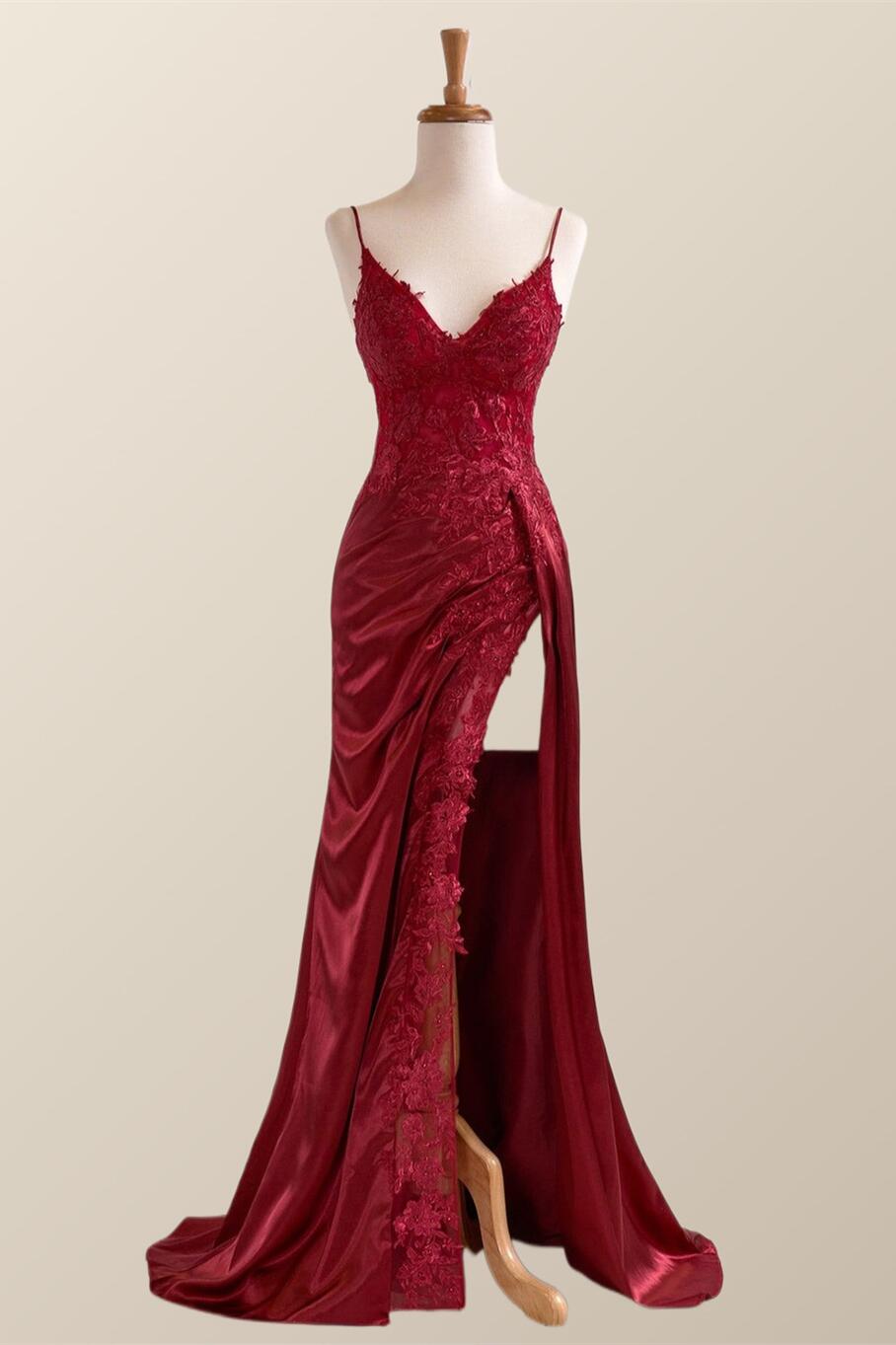Navy Blue Appliques Mermaid Long Formal Dress