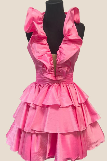 Halter Sage Green Ruffle Tiered Short Dress