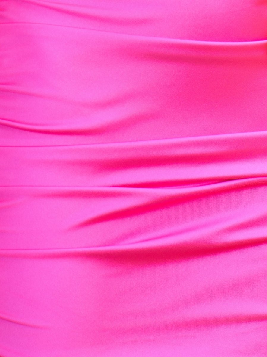 Fuchsia - V Neck Bodycon Satin Short Homecoming Dress With Beadings