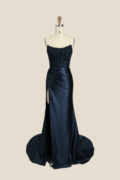 Strapless Fuchsia Lace Mermaid Formal Dress